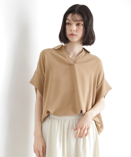 スキッパーシャツ【防シワ/接触冷感/洗濯機OK/セットアップ可】