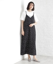 ドット柄キャミワンピース/洗える