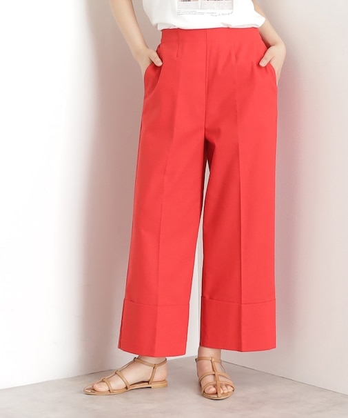 麻混ワイドパンツ【洗える】