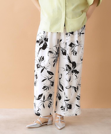 フラワープリントイージーパンツ【洗える】