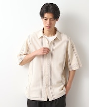 クラフトレースアンサンブルシャツ【半袖Tシャツセットアイテム/オーバーサイズ/洗濯機OK】