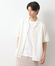 インド刺繍半袖シャツ　【親子リンク/洗濯機OK】