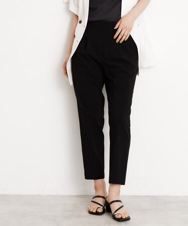 【XS-XLサイズ/美シルエット】ハイパーストレッチテーパードパンツ/接触冷感/洗える