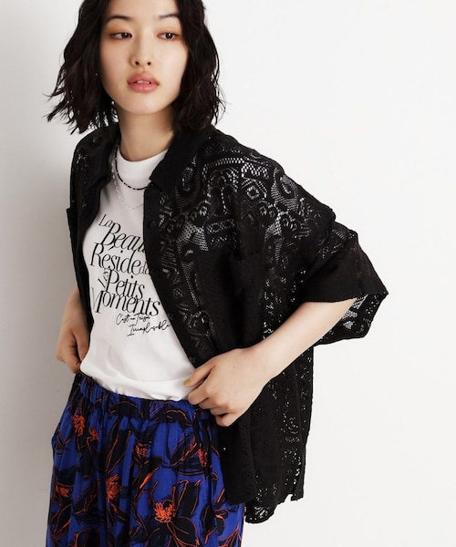 総レースシャツ【洗える】｜ザショップティーケーの通販｜&mall
