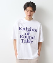 スウェード半袖ロゴTシャツ　洗濯機OK