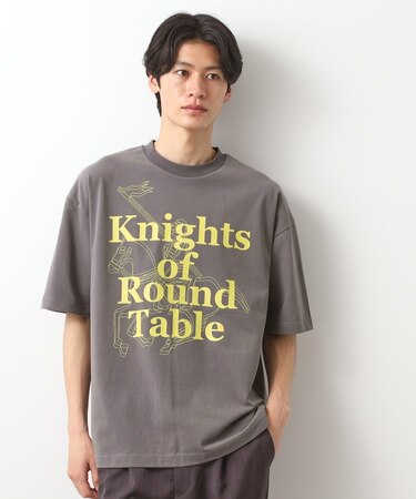 スウェード半袖ロゴTシャツ　洗濯機OK