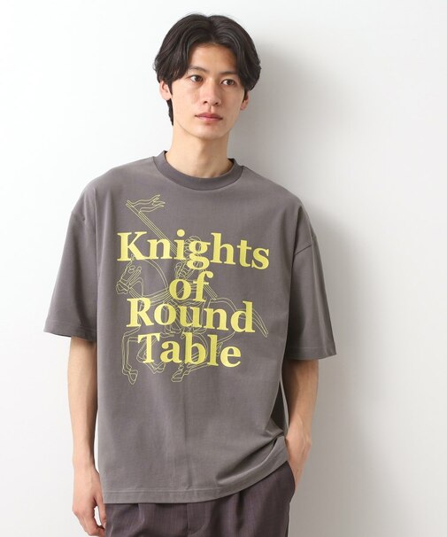 スウェード半袖ロゴTシャツ　洗濯機OK