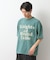 スウェード半袖ロゴTシャツ　洗濯機OK