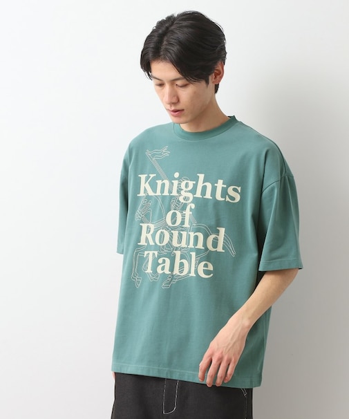 スウェード半袖ロゴTシャツ　洗濯機OK