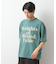 スウェード半袖ロゴTシャツ　洗濯機OK