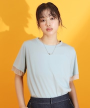 【再入荷】袖シアーTシャツ【接触冷感/UV/洗濯機OK】