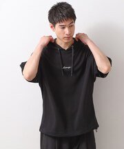 ポンチ半袖パーカー　【洗濯機OK】