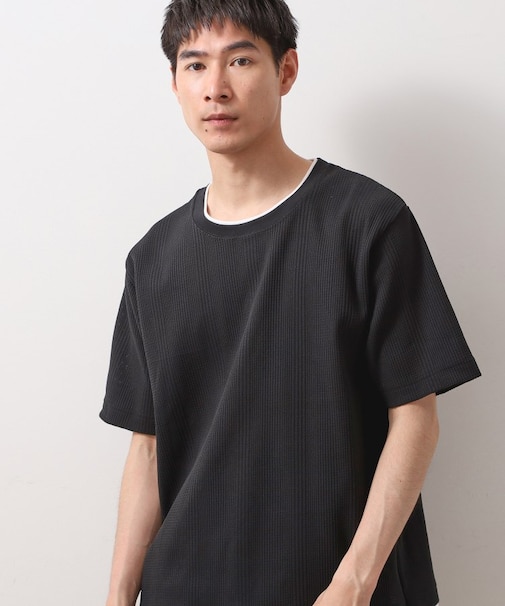 ランダムワッフル半袖Tシャツ 【洗濯機ＯＫ】