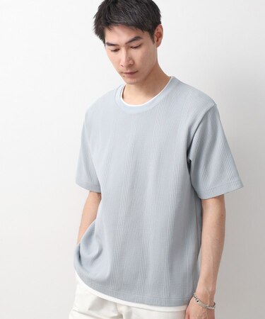 ランダムワッフル半袖Tシャツ 【洗濯機ＯＫ】