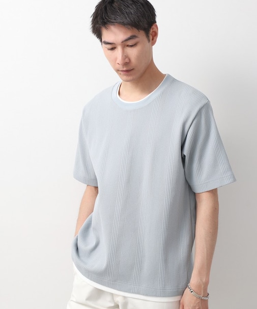 ランダムワッフル半袖Tシャツ 【洗濯機ＯＫ】