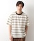 変形ボーダー半袖Tシャツ【洗濯機OK】