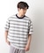 変形ボーダー半袖Tシャツ【洗濯機OK】