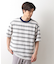変形ボーダー半袖Tシャツ【洗濯機OK】