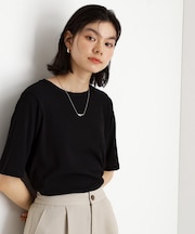 5分袖シアーTシャツ【二の腕カバー/洗濯機OK】