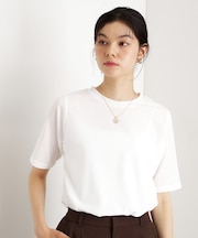 5分袖シアーTシャツ【二の腕カバー/洗濯機OK】