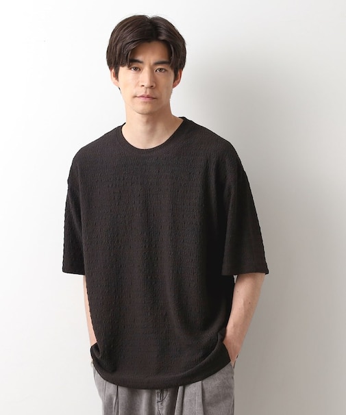 楊柳ボーダー半袖Tシャツ【洗濯機OK】