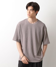 楊柳ボーダー半袖Tシャツ【洗濯機OK】