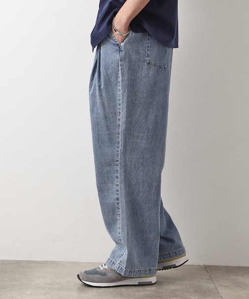 ツータックワイドデニムパンツ