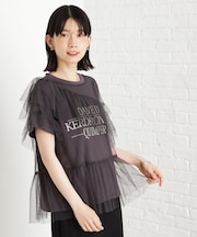 【セットアイテム】チュール×ロゴTシャツ/洗える