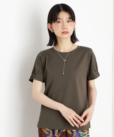 袖タックTシャツ【接触冷感/毛玉になりにくい/UV】