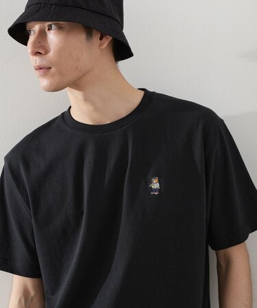 ワンポイントベアーロゴ半袖Tシャツ【洗濯機OK】