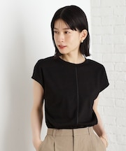 合皮パイピングフレンチTシャツ【洗える】