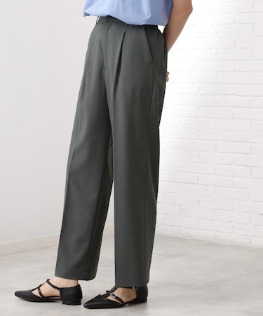 【美脚見え】タックワイドパンツ【セットアップ可】
