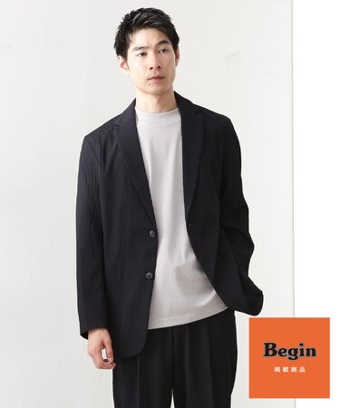 【Begin/ビギン10月号掲載】楊柳スマートジャケット　軽量/洗濯機OK/セットアップ可
