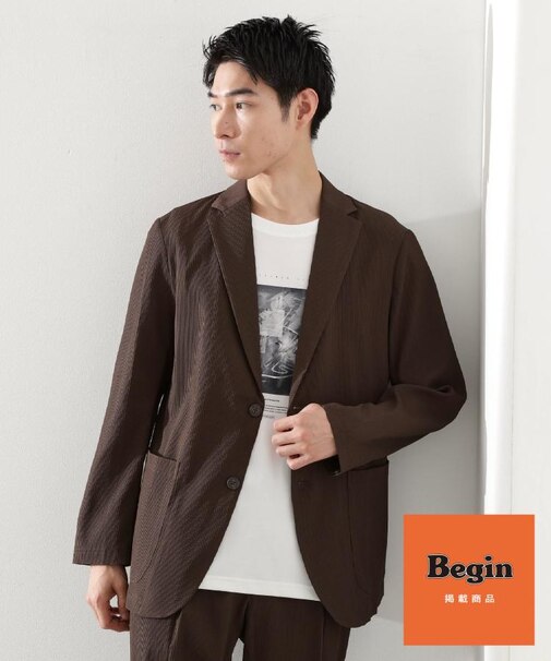 【Begin/ビギン10月号掲載】楊柳スマートジャケット　軽量/洗濯機OK/セットアップ可