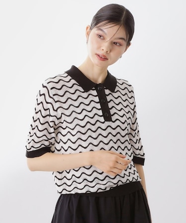 【再入荷】柄アソートポロニットシャツ【洗濯機OK】
