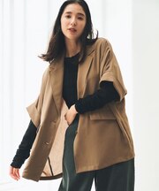 ドルマン半袖ジャケット【洗える】