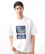コード刺繍フォトプリント半袖Tシャツ 【洗濯機OK】