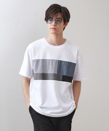 パネル切替半袖Tシャツ