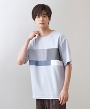 パネル切替半袖Tシャツ