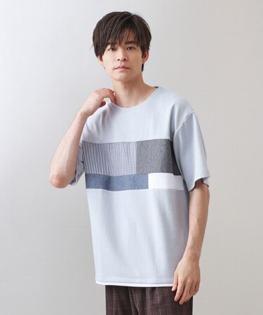 パネル切替半袖Tシャツ