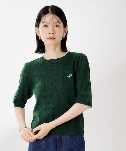 むくむくぷー です★美品★ピマコットン半袖ケーブルニット 楽天市場】半袖 ニット レディース かわいい 春ニット ケーブル
