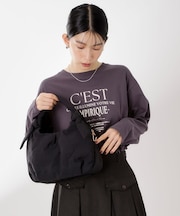 ロゴショルダー付きナイロンミニボストン