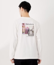 フォトグラフプリント長袖Tシャツ【洗濯機OK】