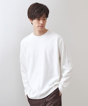 リンクスジャカード長袖Tシャツ【サスティナブル素材使用/洗濯機OK】
