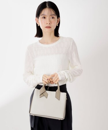 バイカラー合皮ショルダーバッグ