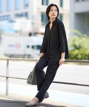 【上下セットアイテム】スキッパーブラウス&リラクシーパンツ