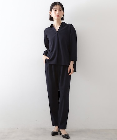 【着るだけでコーディネートが決まる】スキッパーブラウス&パンツセット