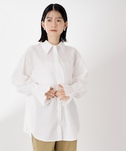 袖プリーツ&バックシャーリングシャツ【体型カバー/洗える】