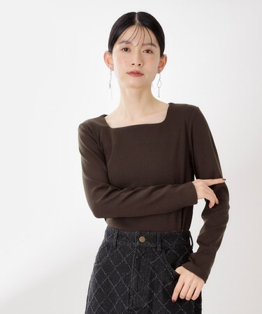 スクエアネックカットソー【洗濯機OK】