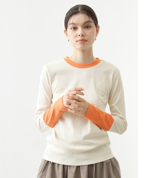 バイカラーテレコプルオーバー